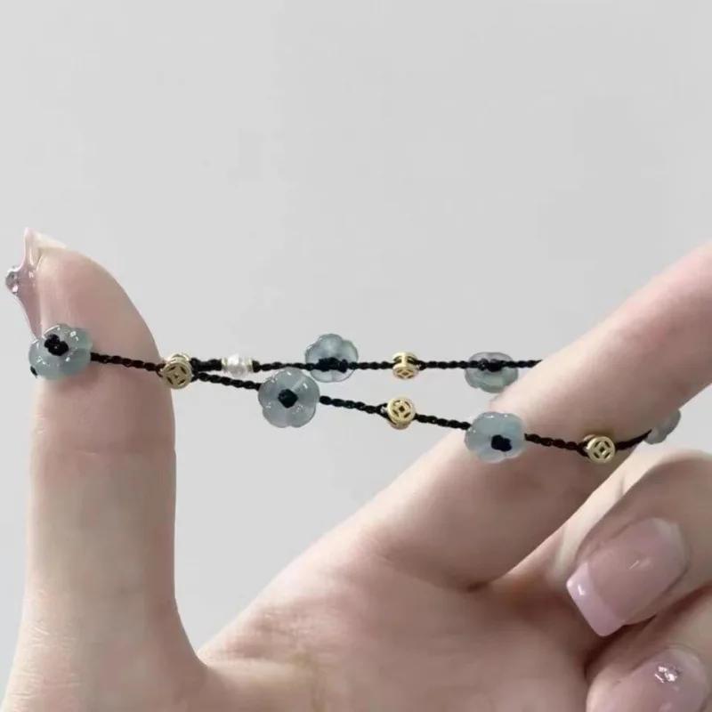 Versatile Handmade Weaving Coin Red Rope Bracelet for Women and Men Simple Couple's Hand Rope Gift Accessories