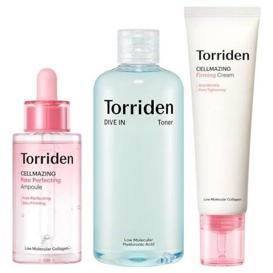 Torriden Cell-Mazing Collagen Pore Perfecting Ample 30ml + Dive Toner 300ml Firming Cream 60ml 3-piece set serum lotion hyaluronic acid moisturizing
