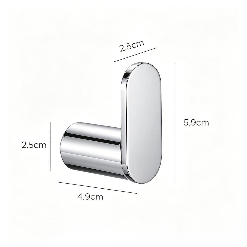 304 Stainless Steel Wall-Mounted Clothes Hook for Bathroom and Entrance - Single Hook for Coats, Hats, and Clothing