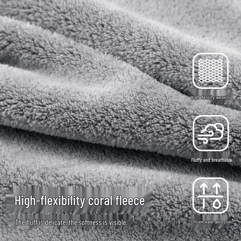 Antibacterial Absorbent Coral Fleece Towel (2-Pack)