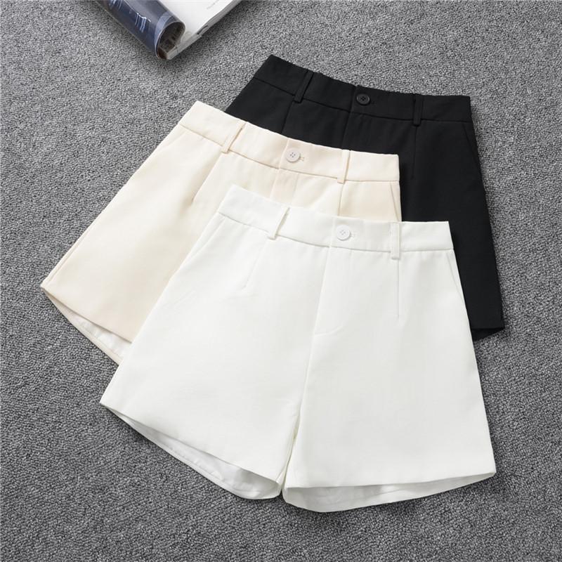 Women's High-Waisted Black A-Line Wide-Leg Slimming Shorts - Spring 2022 Korean Style