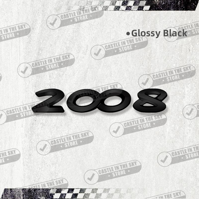 3D For Peugeot 107 207 206 208 301 307 408 407 308 2008 5008 3008 508 Glossy Black Car Sticker Emblem Metal Rear Badge Decal MM35