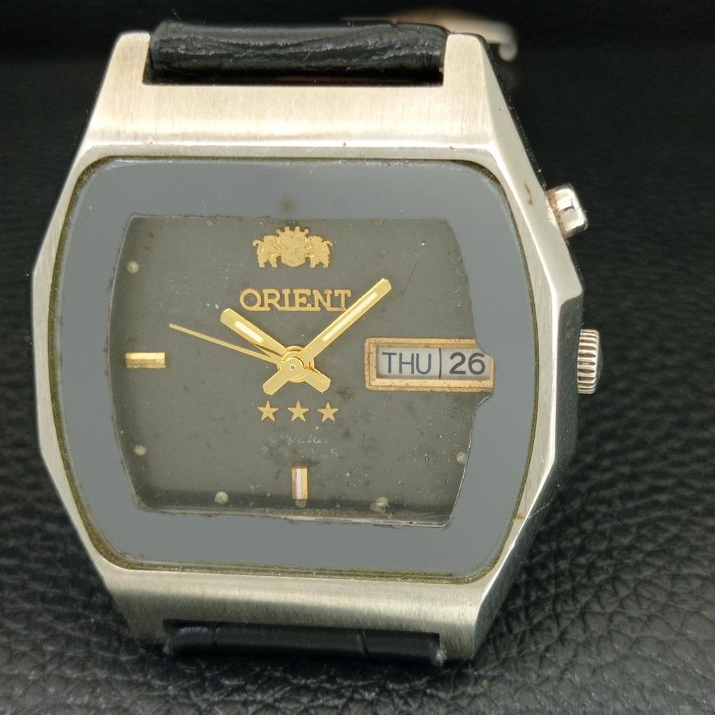 AUTOMATIC 46941 VINTAGE ORIENT CRYSTAL JAPAN MENS ORIGINAL DIAL WATCH a704893-1