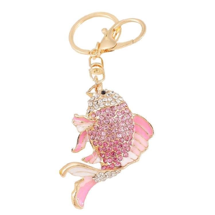 Premium Marine Inspired Keyring Zinc Metal Crafted 3 Aquatic Animal Shapes 5 Glittering Crystal Color Variants