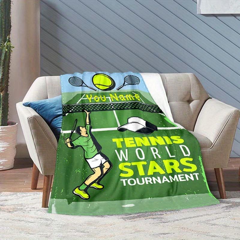Play Tennis Customize Your Name Blanket Warm Comfortable And Soft Blankets Are Suitable For Home Lunch Break Blanket Office Sofa Sofa Gift To