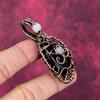 Evil Eye Red Fire Labradorite Pendant Copper Wire Wrapped Gemstone Jewelry