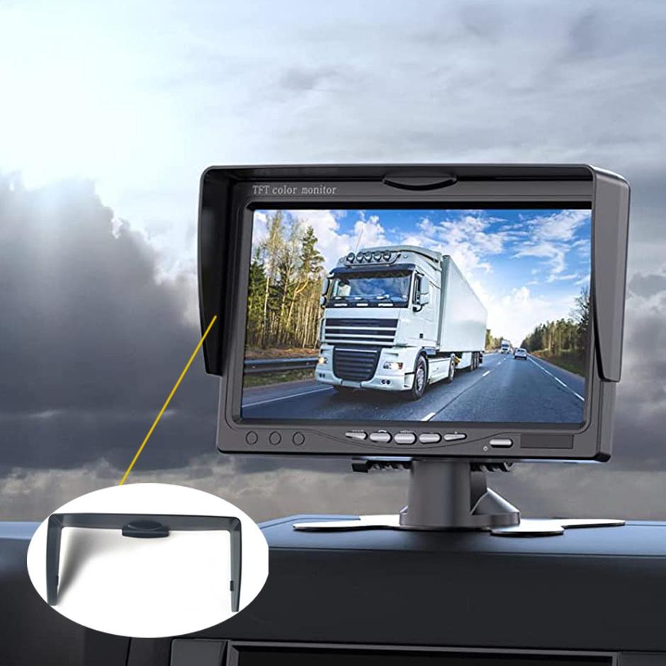 7 " HD Car Monitor TFT LCD Sunshade Display Rear View Screen 12V/24V for Vehicle Backup Camera CCTV Home Security Surveillance