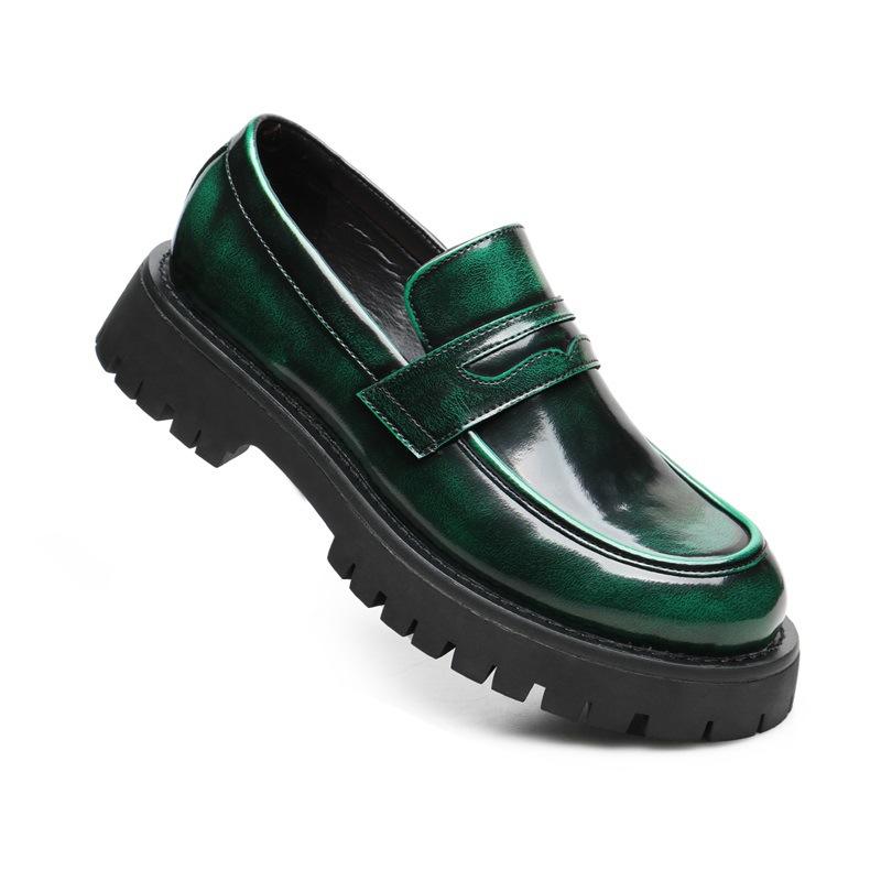 

[Processable] Casual thick-soled heightening loafers for men 45 зелений