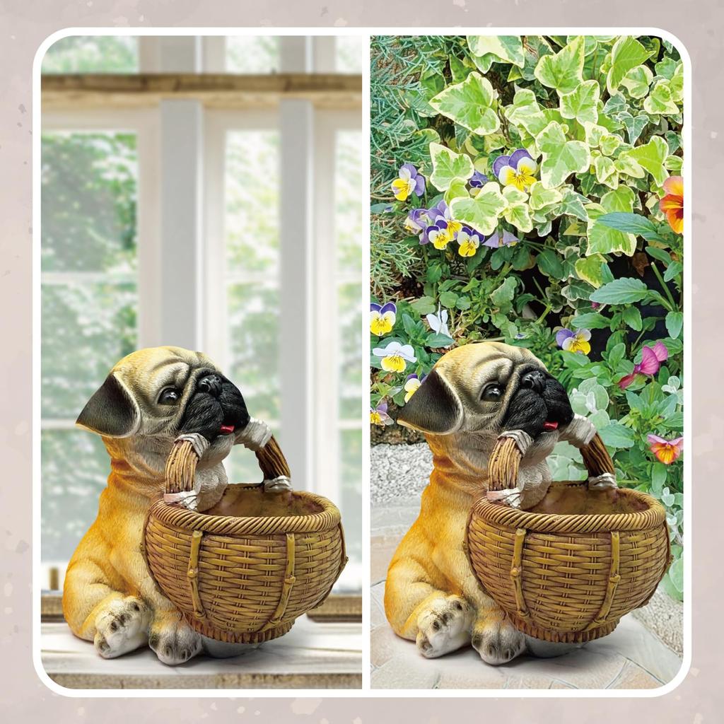 Cute 19cm Pug Figurine, Organizer, Entryway, Living Room, Decorative Item, Gift