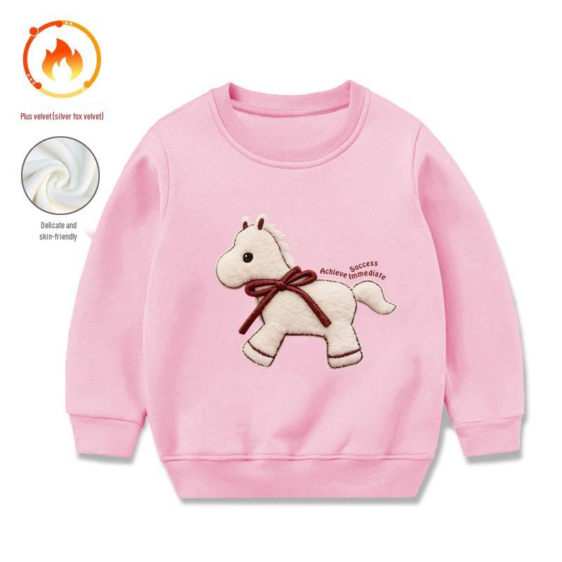 New Year Festive Fleece Pullover One-Piece for Small/Medium Kids: Warm Winter Inner Wear, Skin-Friendly, In Stock