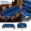 Elegant Christmas Tablecloth with Night Scene Print, Oil- Clean, Round or Square Decorative Table Cover for Holiday Party Dining