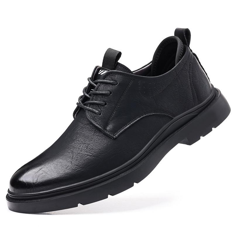 Men's Casual Leather Shoes Spring New Fashion Trend Single Shoes Retro Tooling Shoes Men