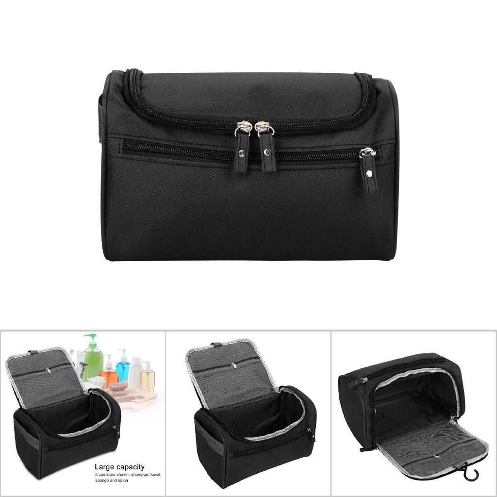 Portable Waterproof Shampoo Shaver Wash Storage Bag Man Woman Travel(Black)