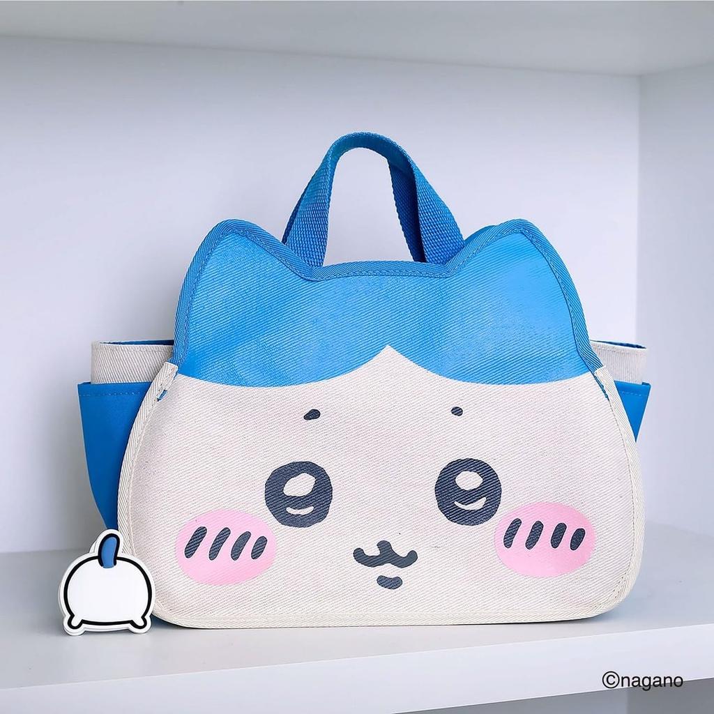 Takarajimasha Chiikawa Interior Tote Bag Book Hachiware Ver. Canvas Storage Bag with Character Rubber Clip