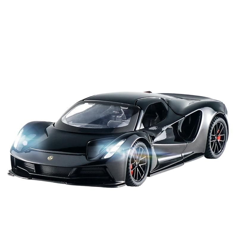 1/32 Lotus Evija Supercar Alloy Muscle Car Model Sound and Light Pull Back Children's Toy Collectibles Birthday Gift