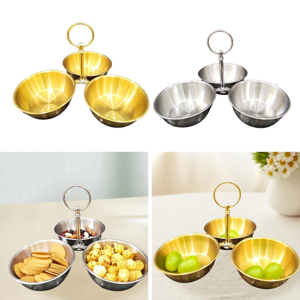 Servírovací mísy Sada Stojan na svačinu s miskami Nerezový servírovací stojan na koření 3