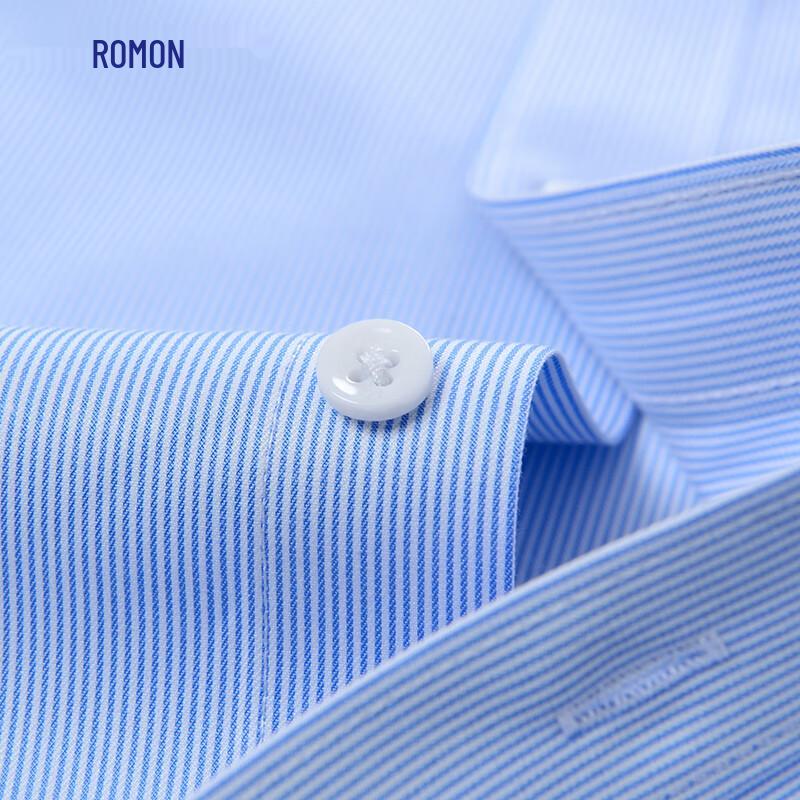 ROMON S Men's Bamboo Fiber Anti-Wrinkle Short-Sleeve Business Casual Shirt