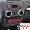Red Air Condition AC Radio Switch Knob Ring Trim for 11+Jeep Wrangler JK/Compass