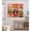 Süßes Halloween-Kreaturen-Print Retro-Kürbis-Poster Lustiger Kürbis-Kopf Leinwandbild Wandkunst Bild Wohnzimmer Heimdeko Geschenk