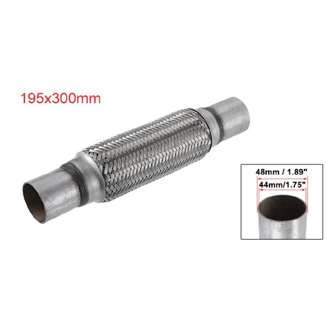 X Autohaux 1 Pcs 1.75 x8 x12  Car Exhaust Flexible Pipe Tubing Universal Exhaust Joint with Welding Extension Pipe Stainless Ste