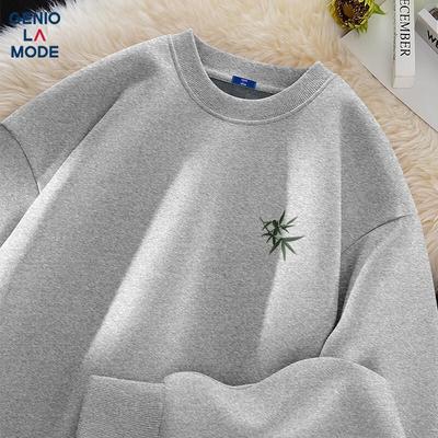 GENIOLAMODE Men's Fleece-Lined Round Neck Sweatshirt