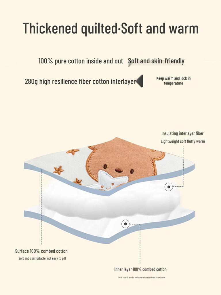 Pure Cotton Thickened Newborn Swaddle Blanket for Autumn/Winter - A-Class Mother-Baby Grade
