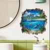 Broken Wall Underwater World Dolphin Living Room Bathroom Toilet Wall Decoration Wall Sticker