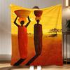 Abstract Painting African Living Throw Soft Coral Fleece Blanket 310gsm Fluffy Warm Throw for Sofa Bed Couch Bedroom Decor