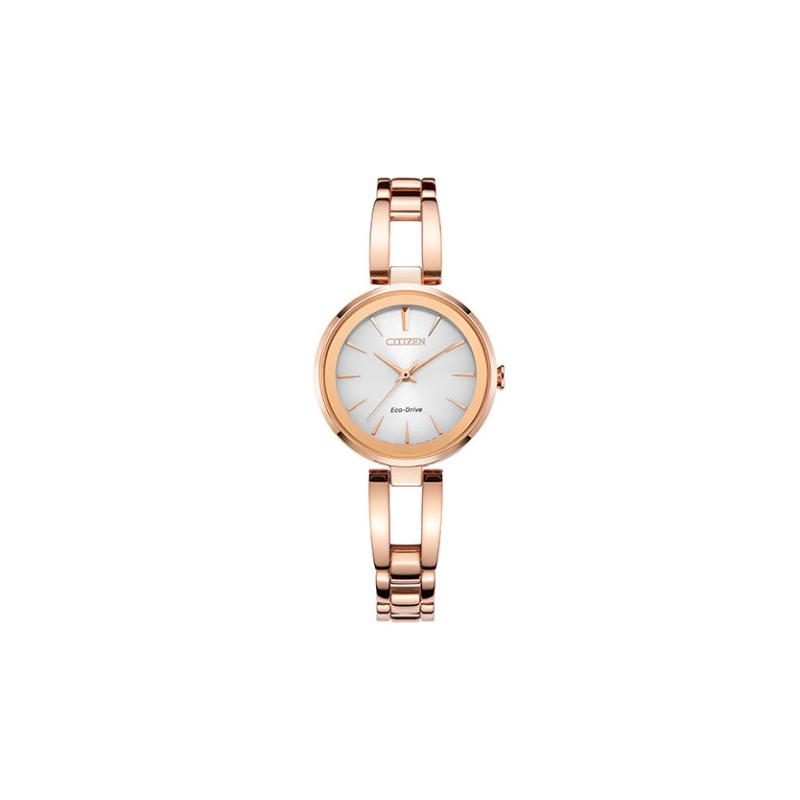 

CITIZEN Eco-Drive Series Fashion Trendy Classic Retro Optical Quartz Gold-plated Steel Strap Women s Watch White Dial EM0639-81A золотий