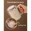 WORTHBUY 480ml 304 Stainless Steel Coffee Mug With Lid&Spoon&Straw,Insulated Coffee Cup For Student Adult Office Drinking Cup