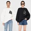 2024 Autumn North American Niche Hand-Cranked Embroidery Loose Casual Fleece Sweatshirt