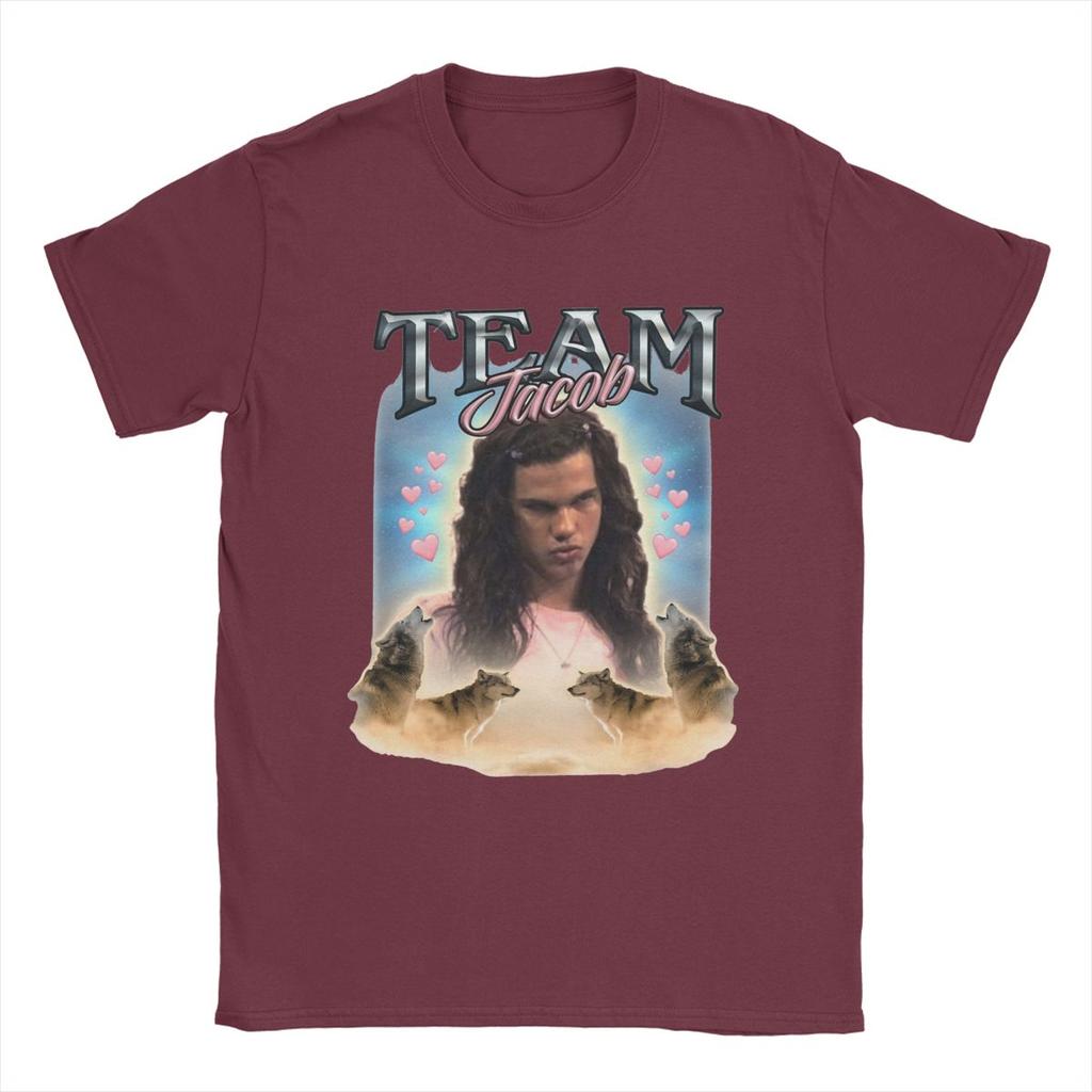 Unisex T-Shirt Team Jacob Verflucht Fan Collage Twilight 100% Baumwolle T-Shirt Kurzarm T-Shirt Rundhals Kleidung Druck