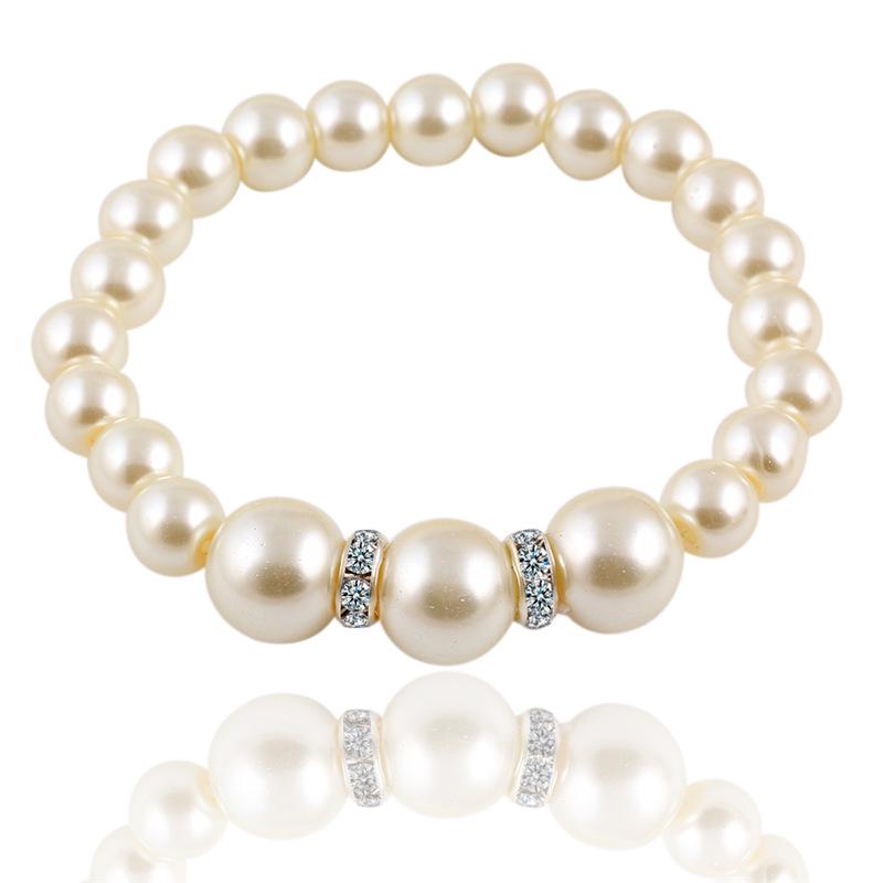 Klasický dámský šarm perleťový náhrdelník náušnice náramek dámská nevěsta luxusní party šperků