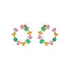 Earrings - LUXENTER - Tapus - Multicolored Zirconia - 18k Yellow Gold Finish - Woman
