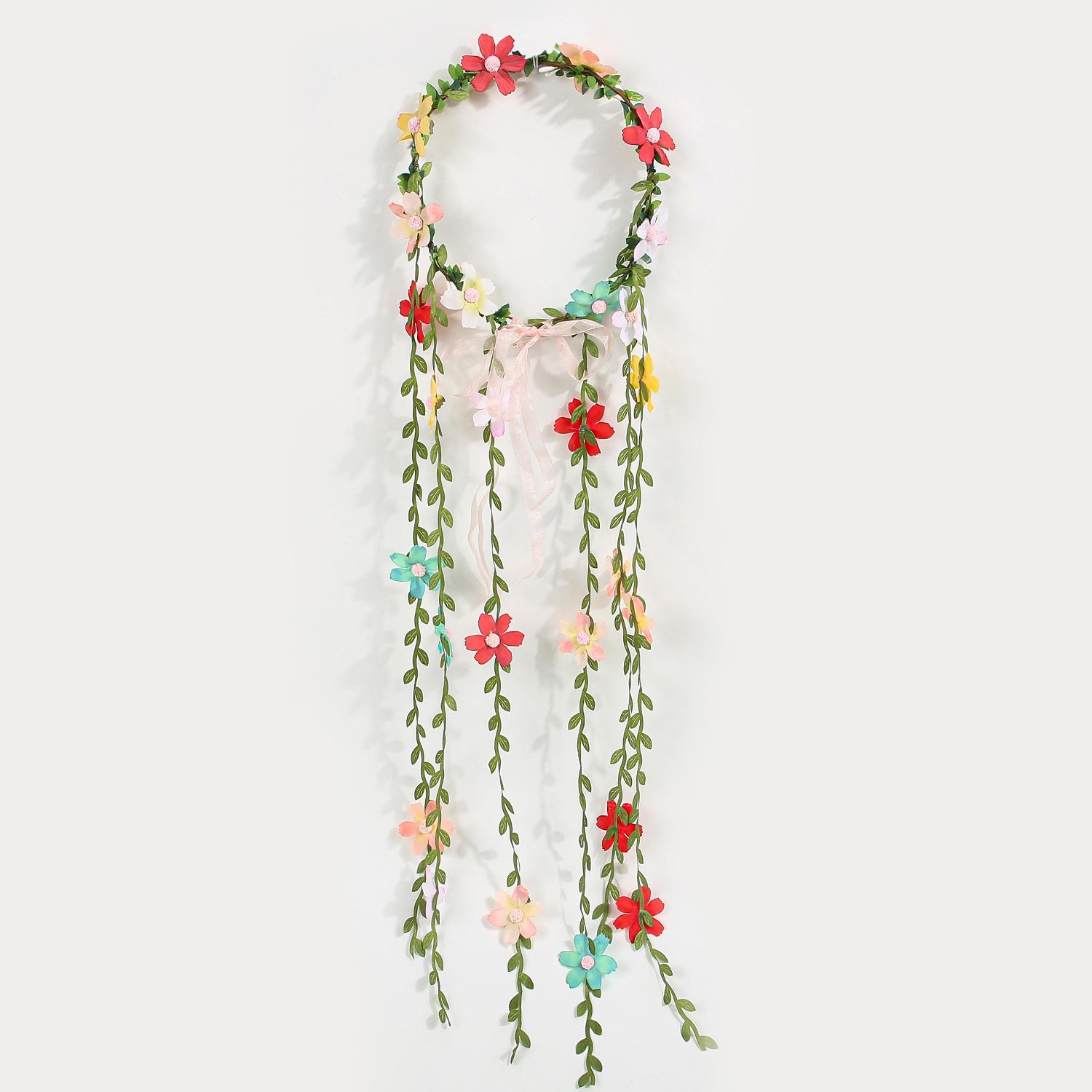 

Богемная корона-ободок из ротанга с цветочными лозами для невесты, свадебные аксессуары, цветочный венок для девочек, повязка на голову для причесок, головной убор