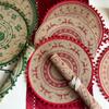 Round Tableware Mat Jute Coaster Santa Snowflakes Christmas Placemat  Home