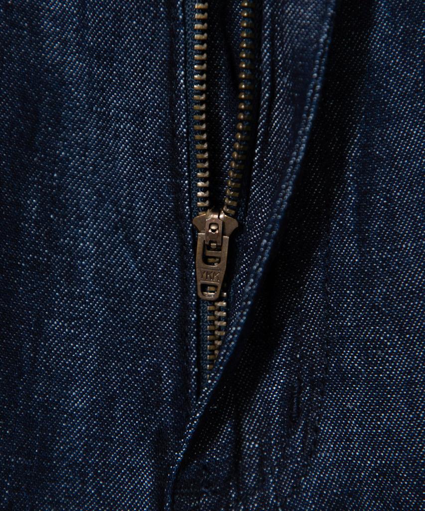 AOTT Linen Denim Wide Double-Pleat Bermuda Pants Dark Blue