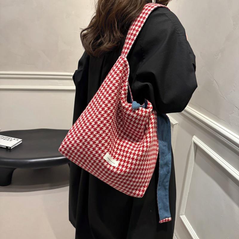 

Autumn and winter new letter-printed denim shoulder bag canvas bag for both sides, casual large-capacity commuter tote bag for women 28*14*38