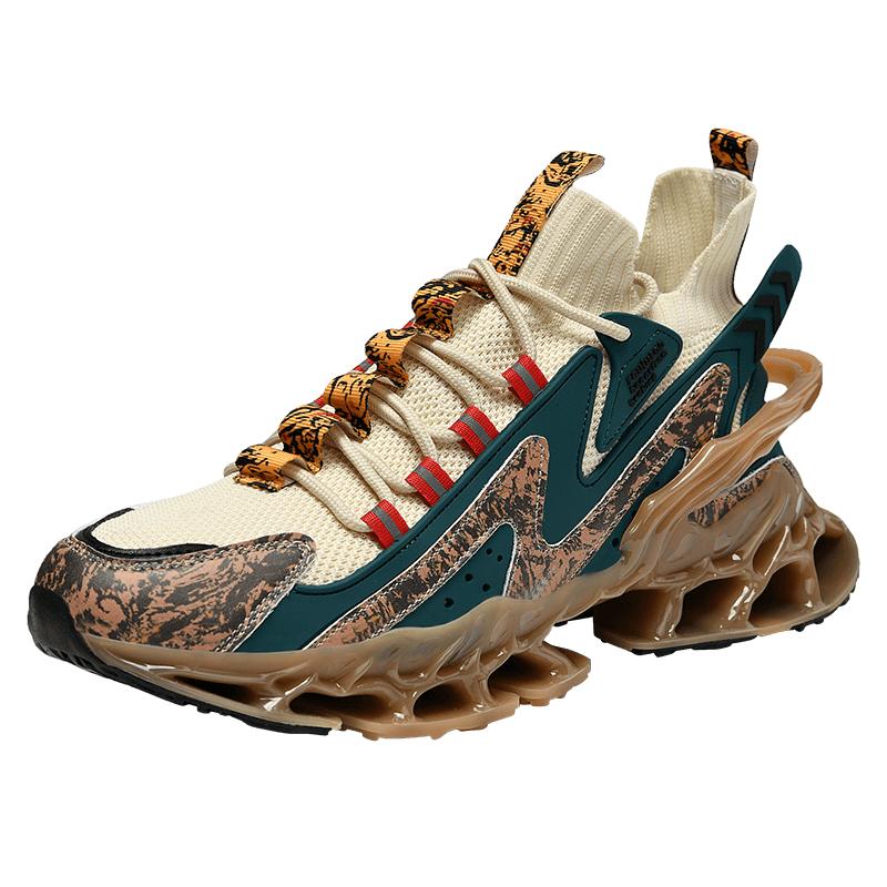 

Модные мужские повседневные кроссовки, дышащие, летающие, тканые, амортизирующие, спортивные туфли, модные, граффити, большого размера, теннисные, баскетбольные кроссовки 46 коричневый