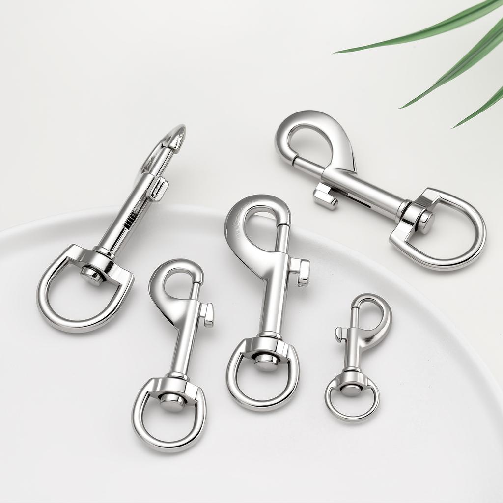 1Pc 45-80mm 304 Stainless Steel Swivel Snap Hook Metal Clasp for Dog Leash Strap Keychain Bag Rope Hardware Accessory Clip