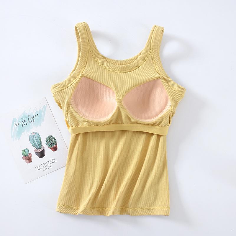 Damenweste mit Brustpolsterung, breiten Trägern und Hosenträgern, integriertem BH, langem Oberteil, rutschfestem Design