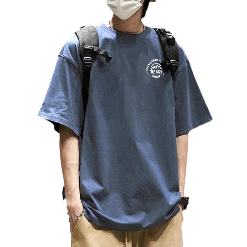 Baumwoll Kurzarm T-Shirt Schwarz Weiß Mode Druck All Match Atmungsaktiv Sommer Sport T-Shirt Herren Top