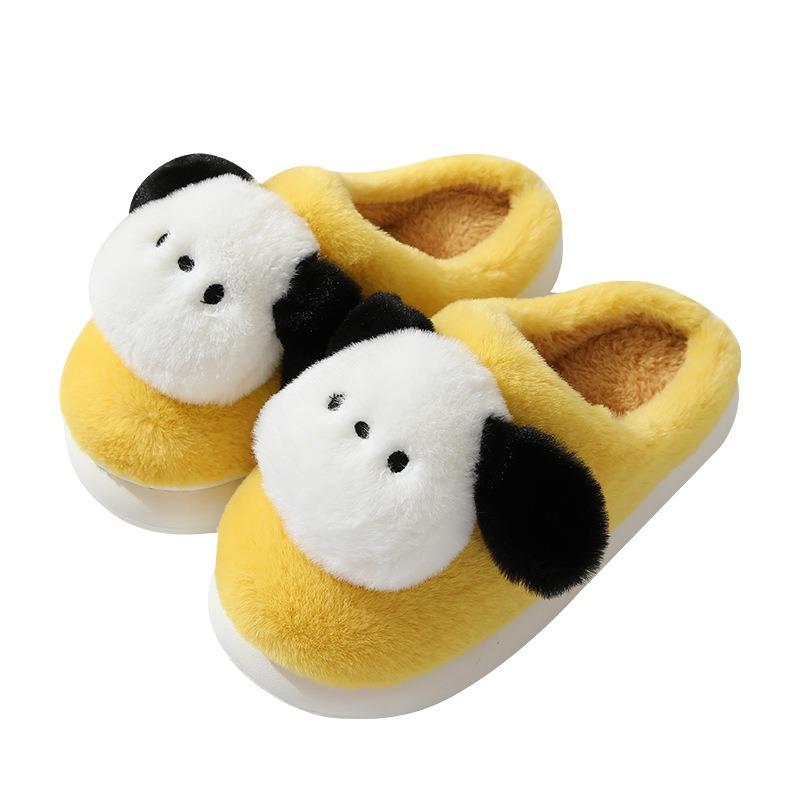 Cartoon Plüsch Baumwollpantoffeln Damen Niedlich Warm Indoor Flauschige Schuhe Haushalt Rutschfest Dicksohlige Hausschuhe für die Wochenbettzeit