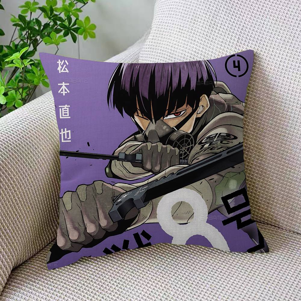 Powerful Monster Comics K-Kaiju No.8 Pillow Covers Cartoon Sofa Decorative Home Double-Sided Printing Short Plush Cushion Cover