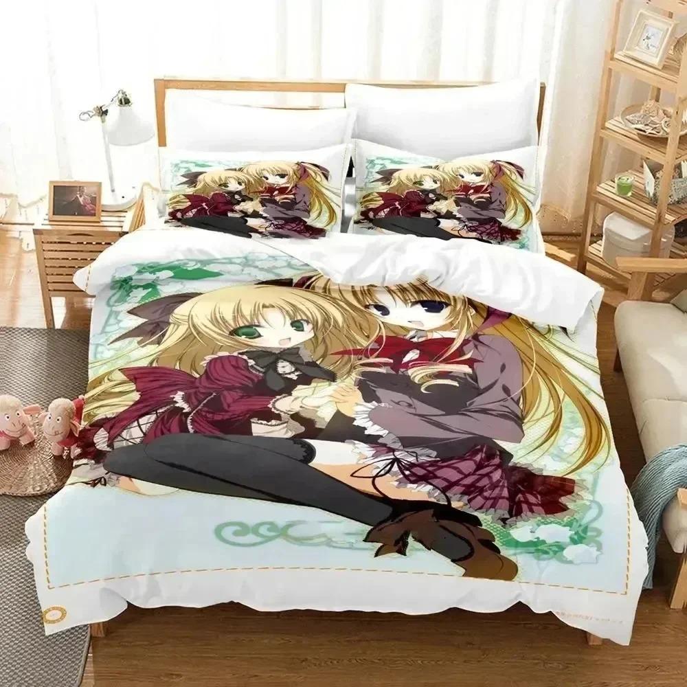 3D Print Student Councils Discretion Beding Set Young Boys Young Girls Twin Quen Seitokai No Ichizon Soft with Soft Fabric Duvet Cover Pilowcase