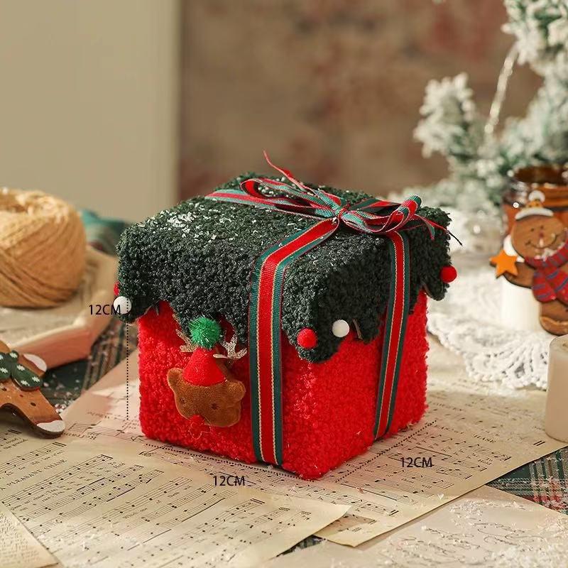 

Christmas Apple Packaging Box Gift Box Highend Thick Velvet Fabric Christmas Gift Candy Box Home Decoration Ornament Storage Box A2