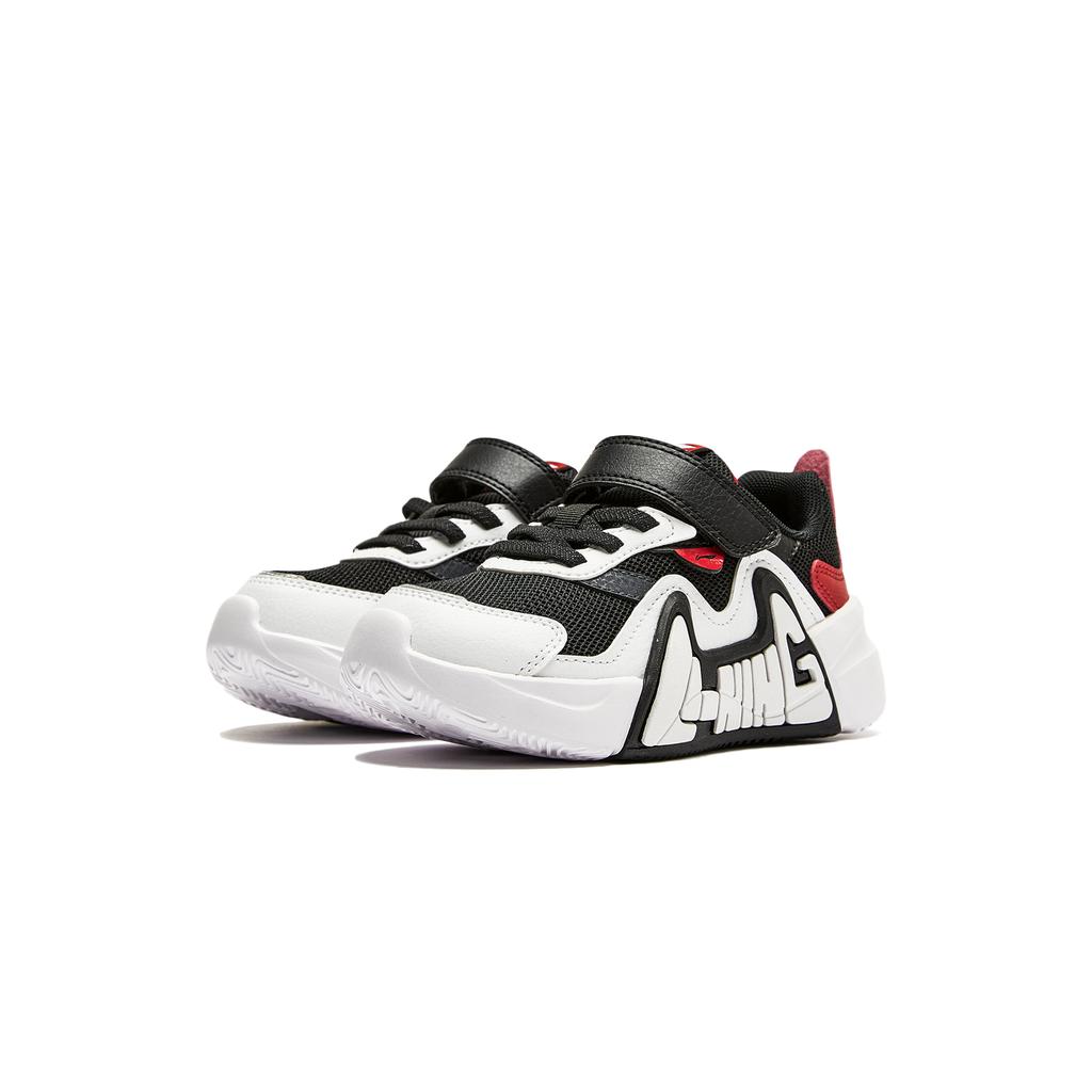 Li Ning Kids Comfortable Versatile Low-Top Casual Shoes Kids Sneaker Black Red YKNU032-1