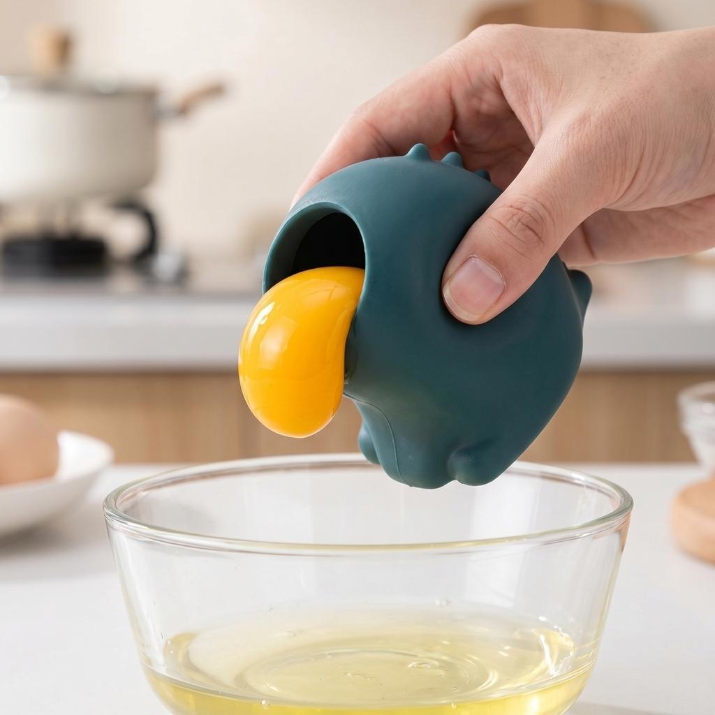 Egg Yolk Separator Kitchen Tool Silicone Egg Separator for Home Baking Cooking Egg White and Yolk Separation Device