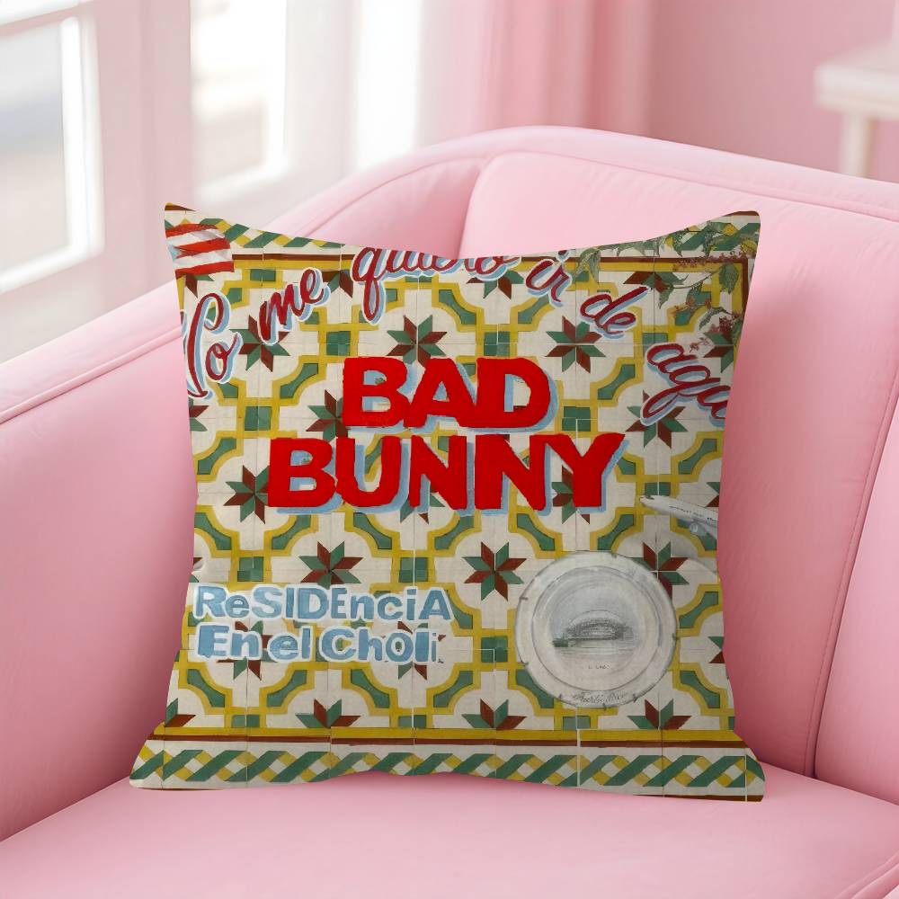 Singer bBad album Bunny  Personalized Pillow Cover Kids Bedroom Wild Party Decor Pillowcase kid Birthday shower Gift