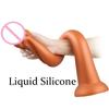 Liquid Silicone Anal Plug Long Butt Plug Big Dildos Stimulate Anus and Vagina Soft Anal Dilator Penis Sex Toys Dick Sex Products